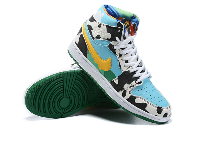 Air Jordan 1 GS Cow Print Jade Blue